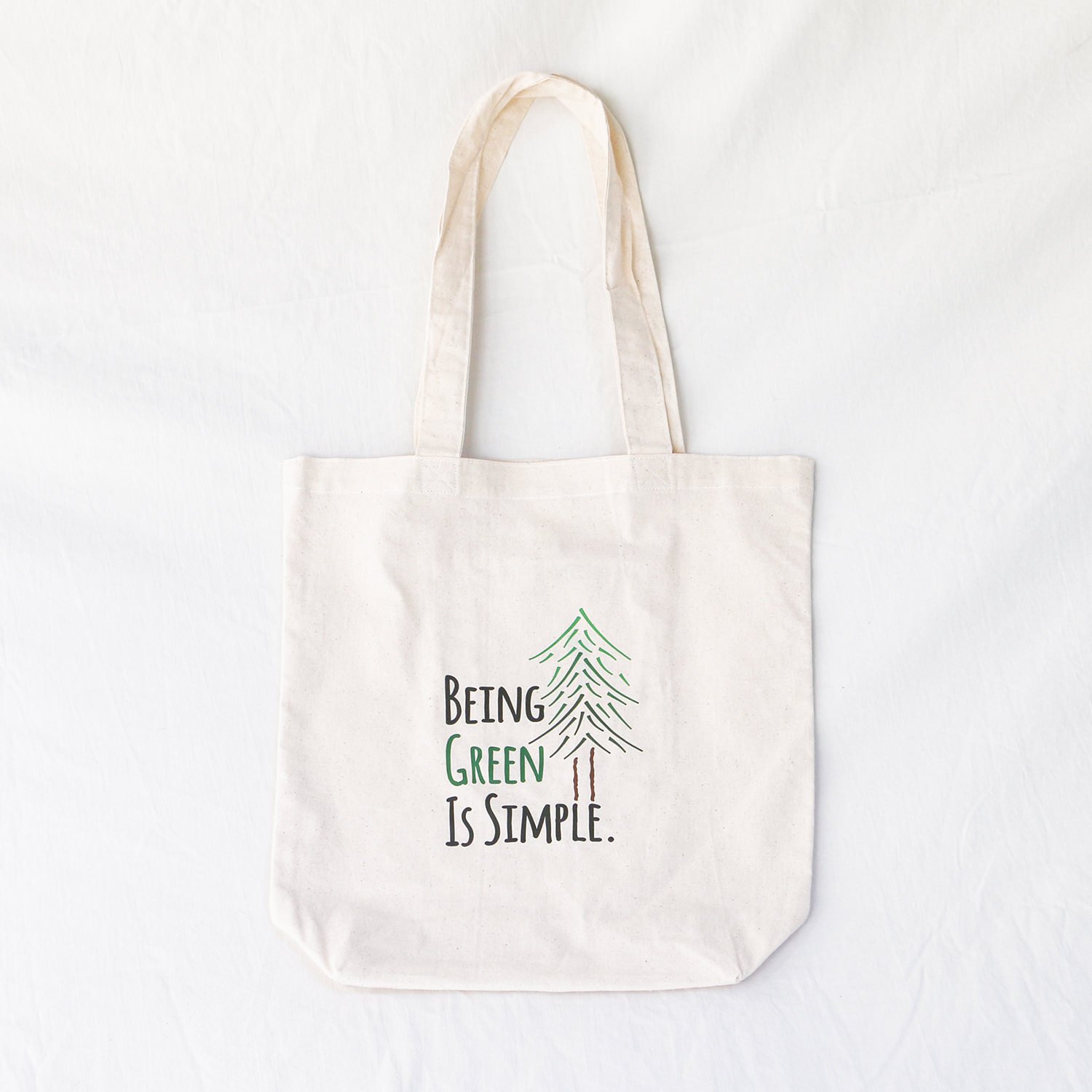 Being Green is Simple Organic Cotton Tote Bag Simple Ecology